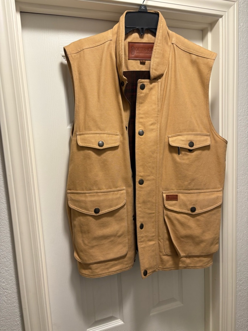 Outback Heritage Men's Tan Canvas Work Vest